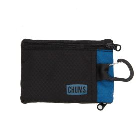 Chums Ripstop Nylon License Holder Wallet with Carabiner for Men and Women, Blue and Black