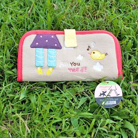 [All You Need] Embroidered Applique Fabric Art Wallet Purse / Card Holder / ID Holder (7.1*3.7)