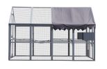 Outdoor Chicken Coop Enclosures 110" Large Kitten Playpen with Platforms,Upgrade Waterproof Cover-GREY