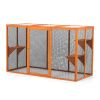 Detachable Cat Enclosure with Waterproof Roof and 3 Jumping Platforms, Orange