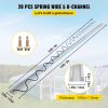 VEVOR Spring Wire and Lock Channel,6.56ft Spring Lock & U-Channel Bundle for Greenhouse, 20 Packs PE Coated Spring Wire & Aluminum Alloy Channel, Plas