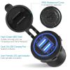 1Pc 2 USB Charger 12V 24V Car Cigarette Lighter Socket Splitter Dual USB 2.1A Outlet Car Charger IP65 waterproof for Car Boat Marine Mobile