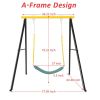 Porch Swing Frame, Heavy Duty A-Frame Swing Set, Swing Stand Frame for Yoga Hammock Saucer Baby Porch Swing, Swing Sets for Backyard Outdoor Indoor, Y