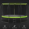 New Design 14FT Trampoline for Kids with Upgraded Arc Composite Pole and Safety Enclosure Net, Ladder and 8 Wind Stakes, Round Outdoor Recreational Pl