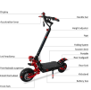 3600W electric folding scooter 21Ah lithium battery C type shock absorption 65 km/h load 130kg climb 35¬∞ range 45-65km LED MOOD lighting