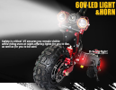 electric cross-country scooter 21Ah lithium battery 3600W dual motor C shock absorption 65km / h load 150kg climbing 35¬∞ range 45-65km LED MOOD light