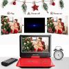 DBPOWER 11.5" Portable DVD Player;  5-Hour Built-in Rechargeable Battery;  9" Swivel Screen;  Support CD/DVD/SD Card/USB;  Remote Control;  1.8 Meter