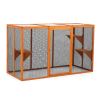 Detachable Cat Enclosure with Waterproof Roof and 3 Jumping Platforms, Orange