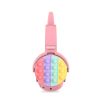 Fidget Headphones Kids Toy Headset, Wireless Bluetooth Headphone Pop Bubble On-Ear Headphone Fidget Toy Rainbow Color Fidget Headset for Children Adul