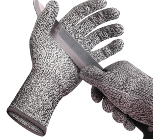 Rubber - dipped gloves against stabbing and cutting (Option: Gray edge-XS)