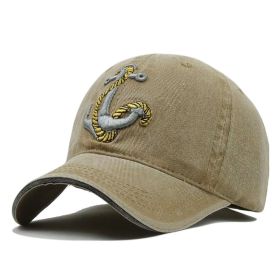 Anchor Embroidered Baseball (Color: Khaki)