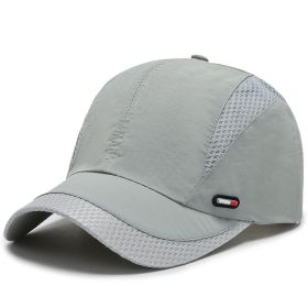 Outdoor Sports Quick-drying Mesh Baseballcap (Color: Light grey)