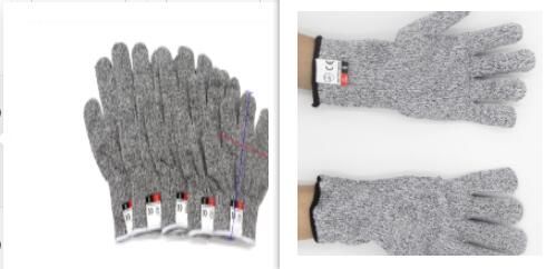 Rubber - dipped gloves against stabbing and cutting (Option: Set-M)