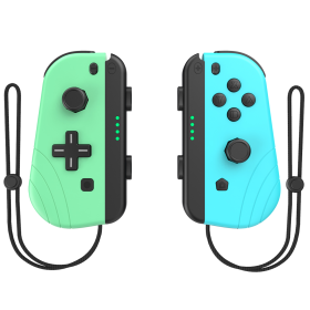 Replacement For Joycon Controllers With Grip Dual Shock Wake-Up Plug And Play; (L/R) Controller Compatible For Nintendo Switch; Including Waking Up Fu (Color: Green &Blue)