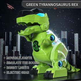 Electric Kids Toy Walking Dinosaur Simulation Tyrannosaurus Jurassic Hand-operated Animal Model Ankylosaur (Color: Green Tyrannosaur)