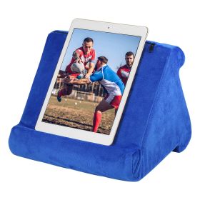 Multi-Angles Soft Tablet Stand Tablet Pillow for iPad Smartphones E-Readers Books Magazines (Color: Blue)