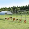 Large metal chicken coop upgrade three support steel wire impregnated plastic net cage, Oxford cloth silver plated waterproof UV protection, duck rabb