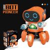 1pc Dancing Electric Six Claw Robot With Light And Music; Children's Toys