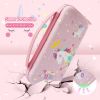 Pink Unicorn Carrying Case Compatible with Nintendo Switch (Not OLED or Lite) with Dockable Protective Grip Case +Screen Protector +Unicorn Stickers,